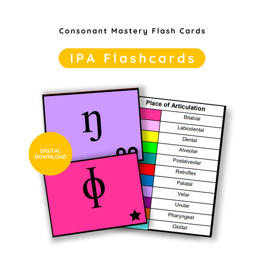 IPA Consonant Flash Cards for Speech and Language Therapy Students