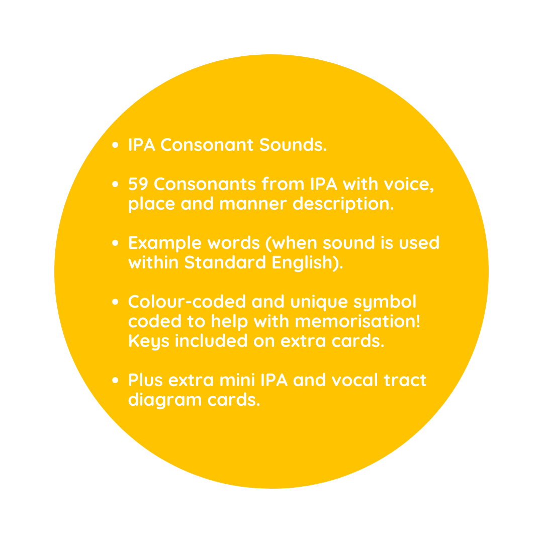 IPA Consonant Flash Cards for Speech and Language Therapy Students