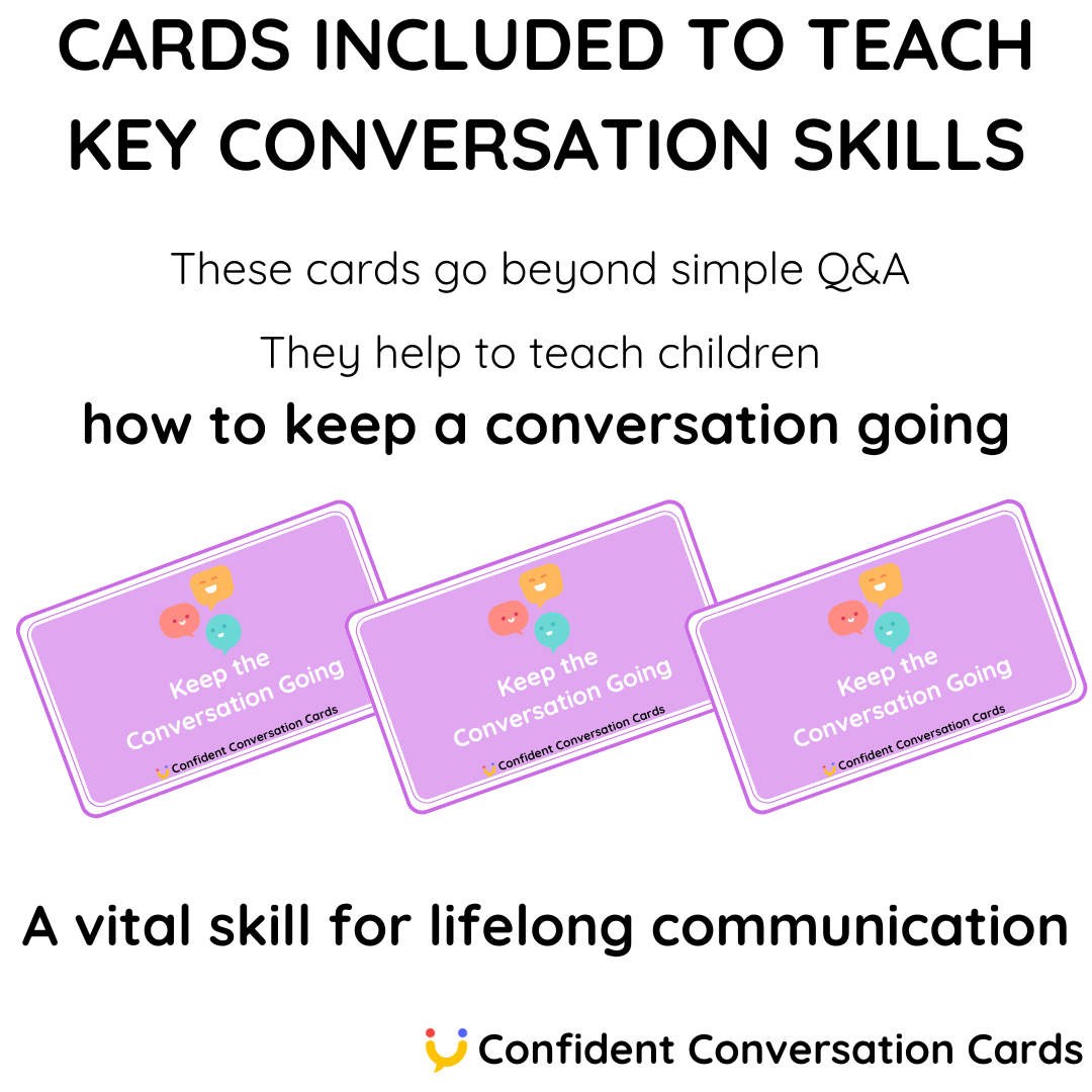 Confident Conversation Cards can be used in a group activity to foster collaborative conversation practice.